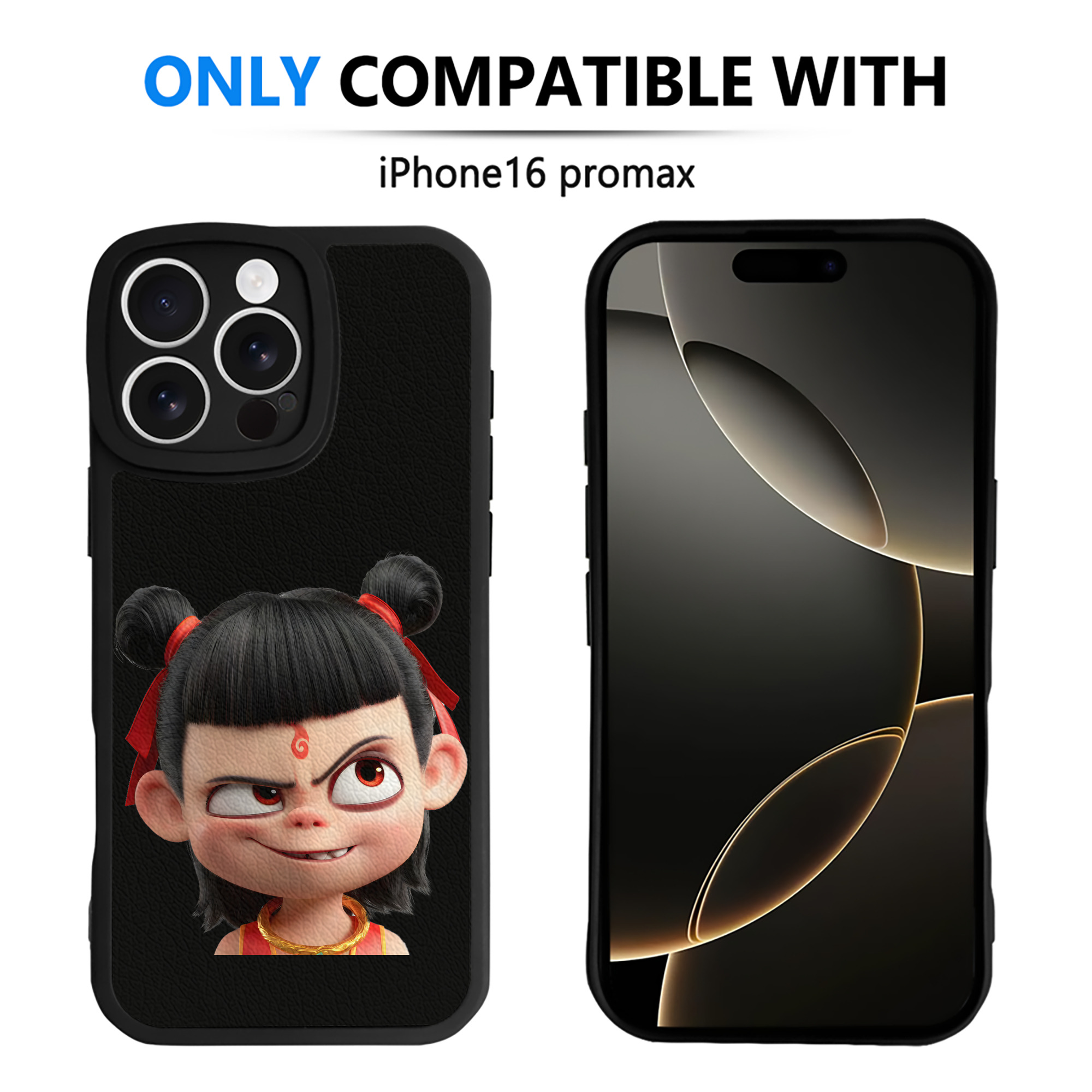 （画像用） Ne Zha 2 ナタ 魔童の大暴れ 【iPhone 16シリーズ対応】シリコンスマホケース（レザー調） 材質：シリコン
